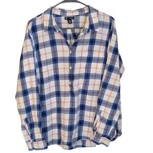Gap Plaid Cotton Top Woman's XL